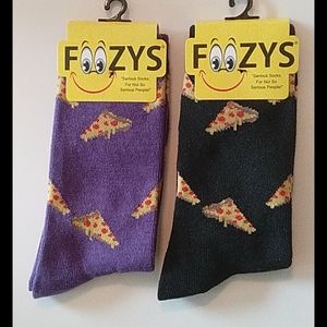 Foozys Socks 2 pair item # 13 Pizza